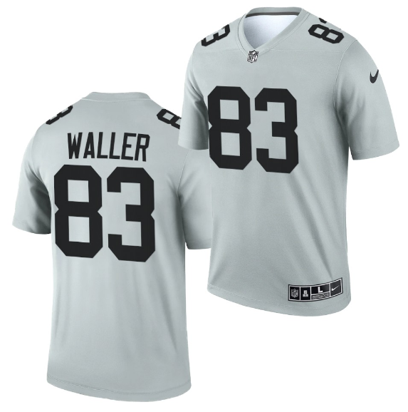 Men's Las Vegas Raiders #83 Darren Waller 2021 Gray Inverted Legend Stitched Football Jersey